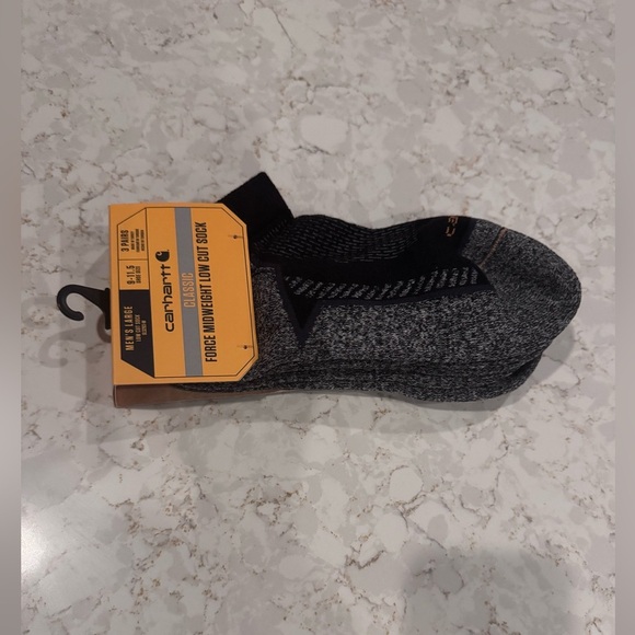 NWT Carhartt Men’s large - Black and Gray Classic Force Mid weight Low Cut Socks - Picture 8 of 11